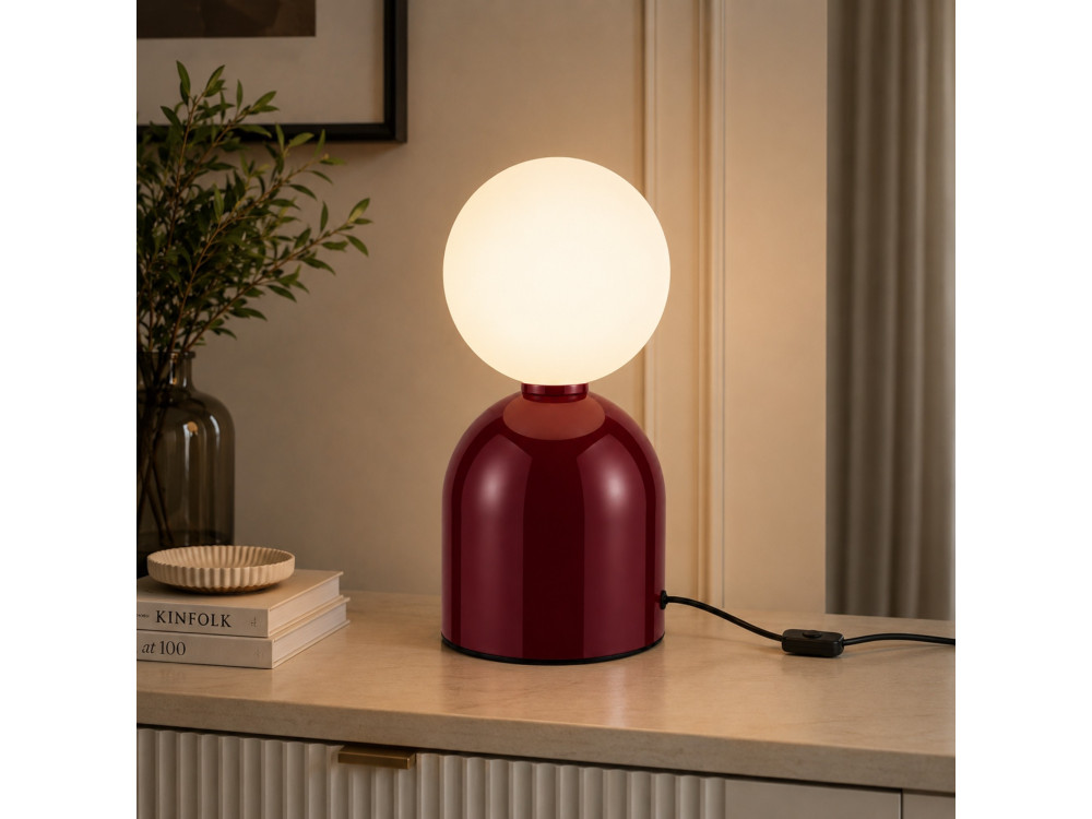 Tischlampe aus Metall „Pupa“ – 14 x 14 x 25 cm – Rot