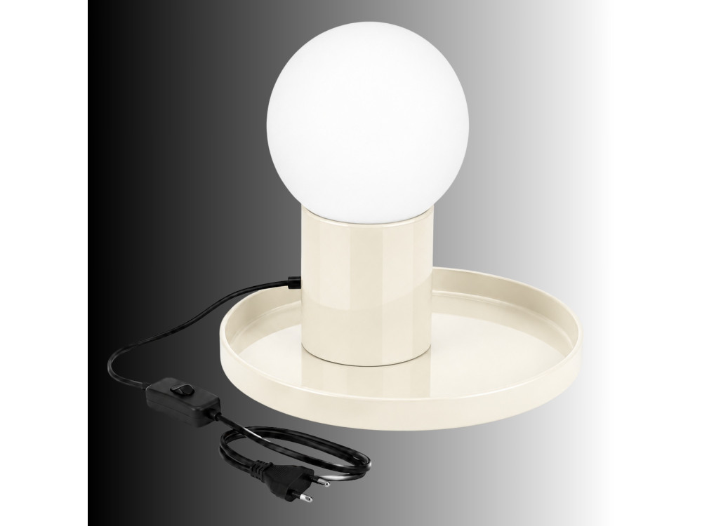 Tischlampe aus Metall „Tray“ – 20 x 20 x 17 cm – Beige