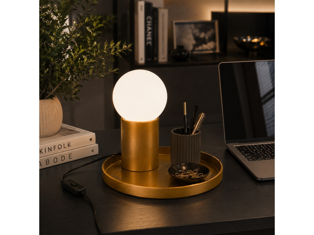Tischlampe aus Metall „Tray“ – 20 x 20 x 17 cm – Gelb