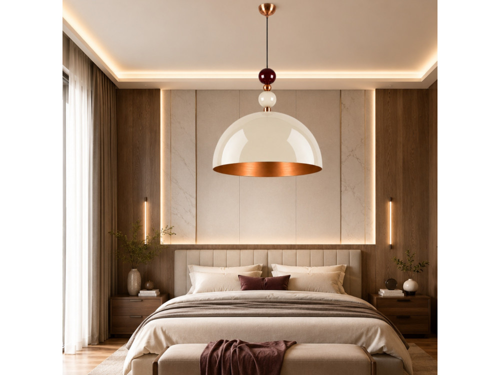 Metall-Hängeleuchte „Bubble“ – 60 x 60 cm – Beige