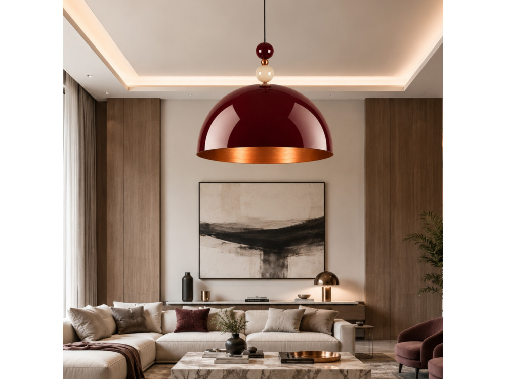 Metall-Hängeleuchte „Bubble“ – 60 x 60 cm – Bordeaux