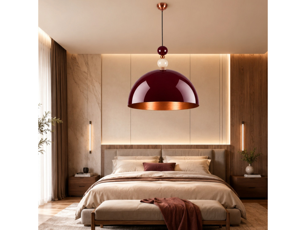 Metall-Hängeleuchte „Bubble“ – 60 x 60 cm – Bordeaux