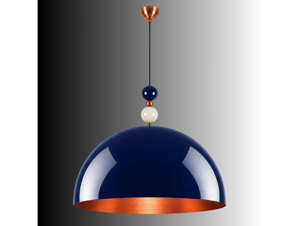 Metall-Hängeleuchte „Bubble“ – 60 x 60 cm – Marineblau