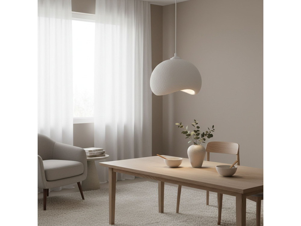 Metall-Hängeleuchte „Yontu“ – 34 x 29 x 120 cm – Weiß