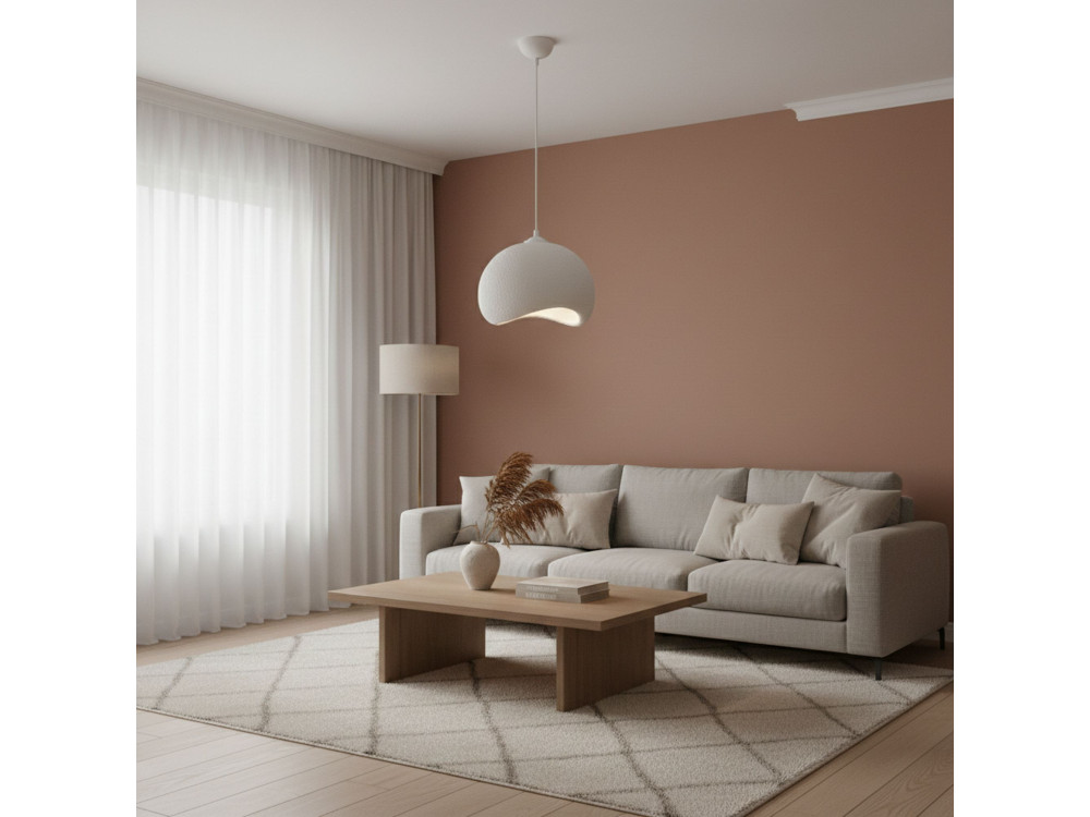 Metall-Hängeleuchte „Yontu“ – 34 x 29 x 120 cm – Weiß