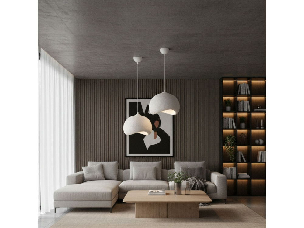 Metall-Hängeleuchte „Yontu“ – 34 x 29 x 120 cm – Weiß