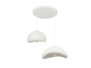 Metall-Kronleuchter „Luna“ – 70 x 30 x 115 cm – Weiß