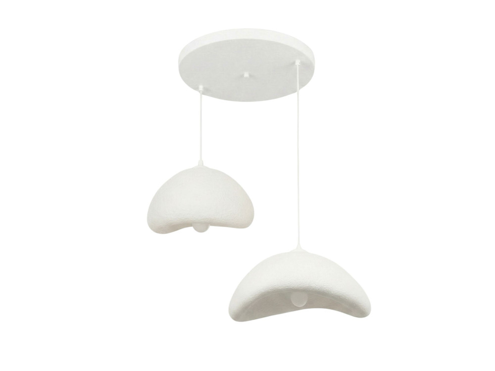 Metall-Kronleuchter „Luna“ – 70 x 30 x 115 cm – Weiß