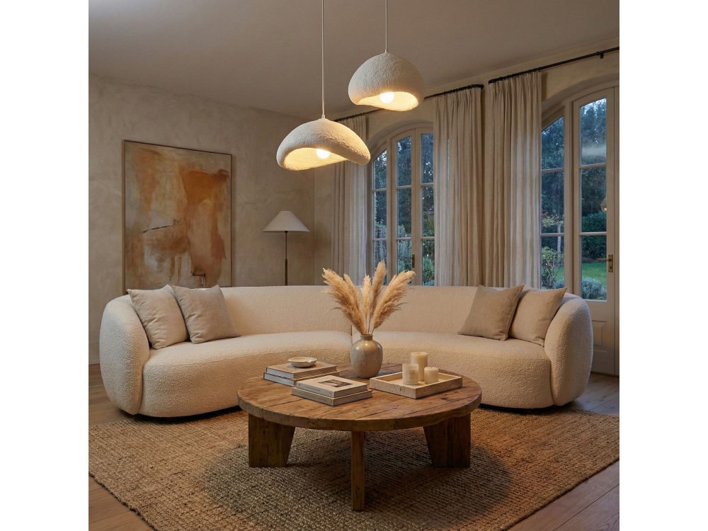 Metall-Kronleuchter „Luna“ – 70 x 30 x 115 cm – Weiß