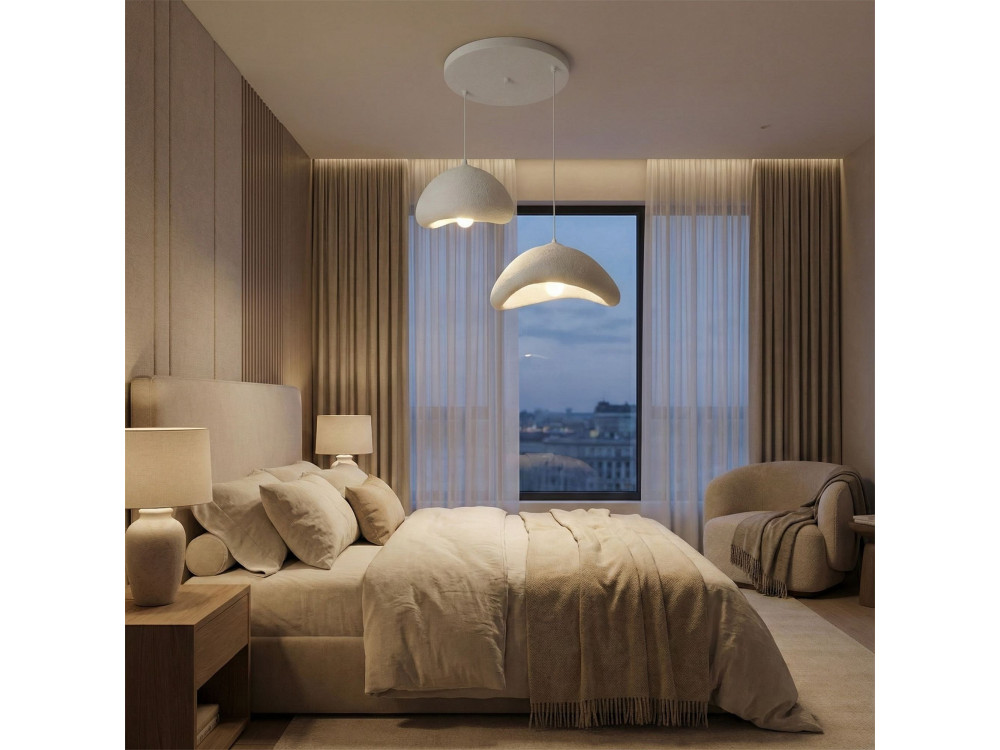 Metall-Kronleuchter „Luna“ – 70 x 30 x 115 cm – Weiß