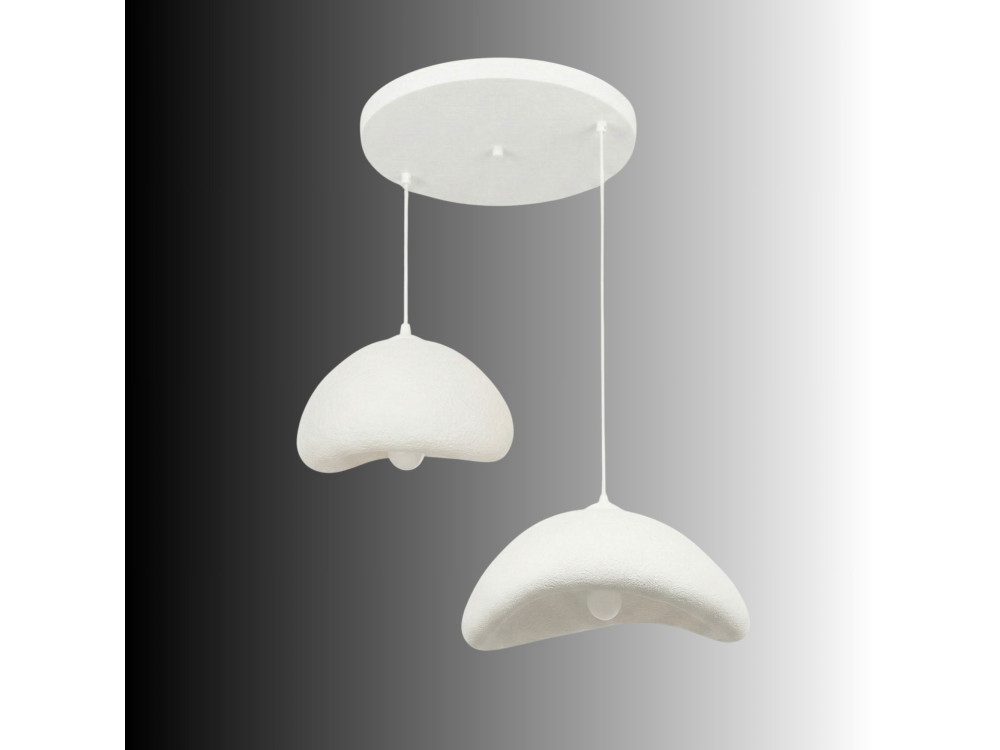 Metall-Kronleuchter „Luna“ – 70 x 30 x 115 cm – Weiß