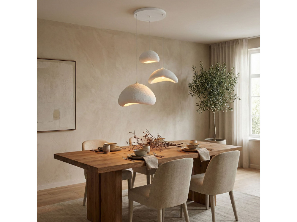 Metall-Kronleuchter „Luna“ – 82 x 50 cm – Weiß