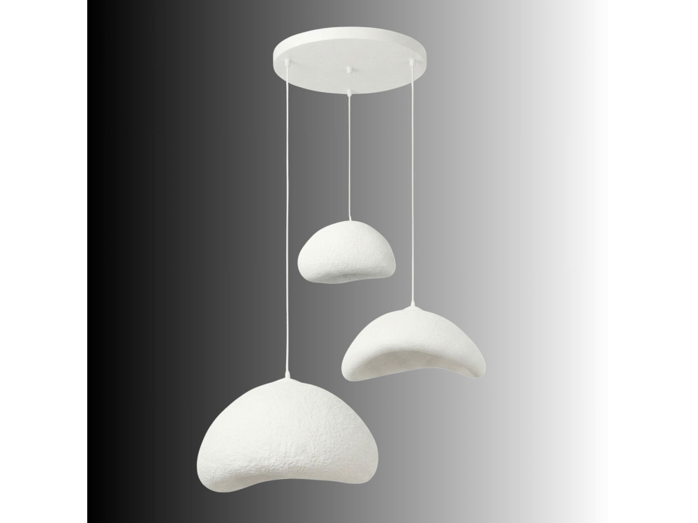 Metall-Kronleuchter „Luna“ – 82 x 50 cm – Weiß