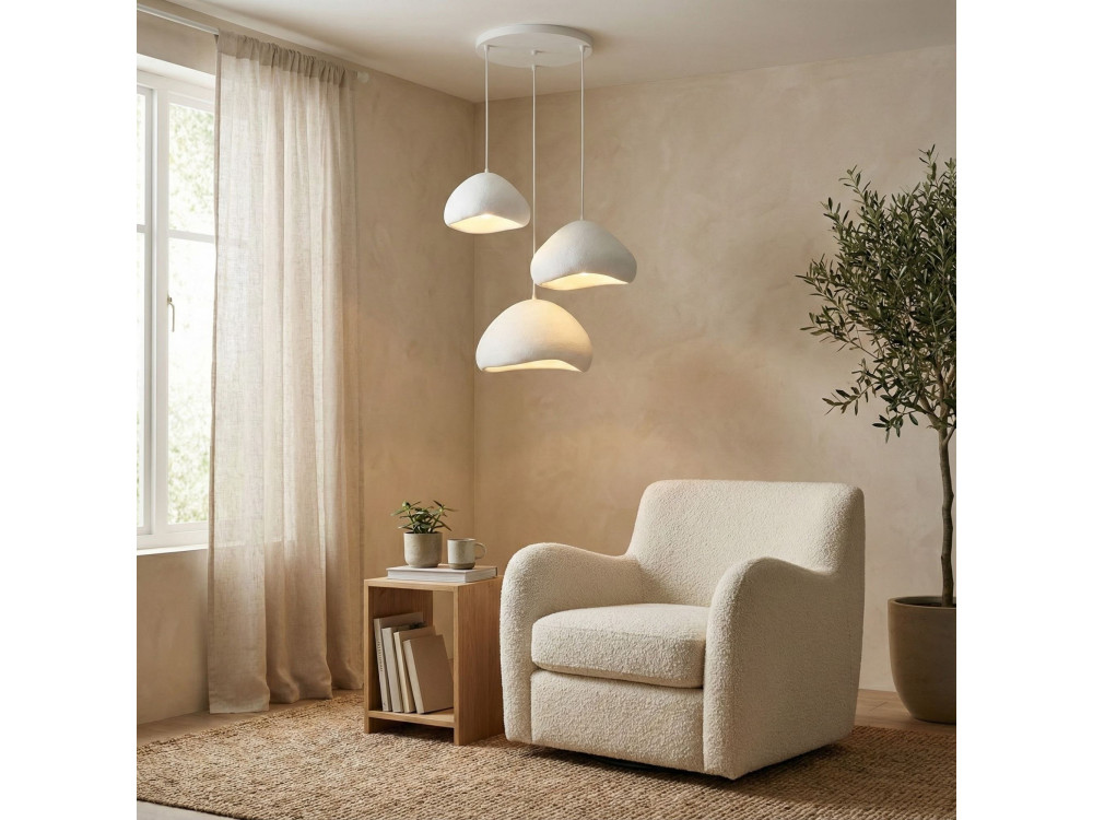 Metall-Kronleuchter „Lora“ – 82 x 82 cm – Weiß