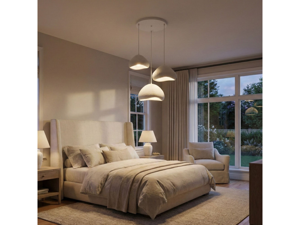 Metall-Kronleuchter „Lora“ – 82 x 82 cm – Weiß