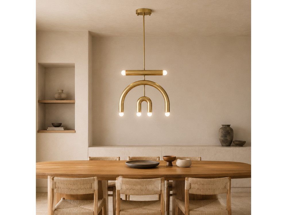 Metall-Kronleuchter „Vento“ – 50 x 10 cm – Gelb