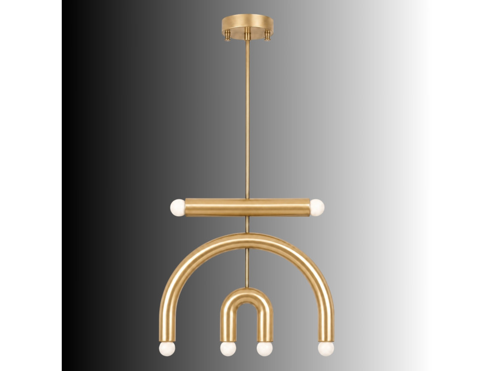 Metall-Kronleuchter „Vento“ – 50 x 10 cm – Gelb