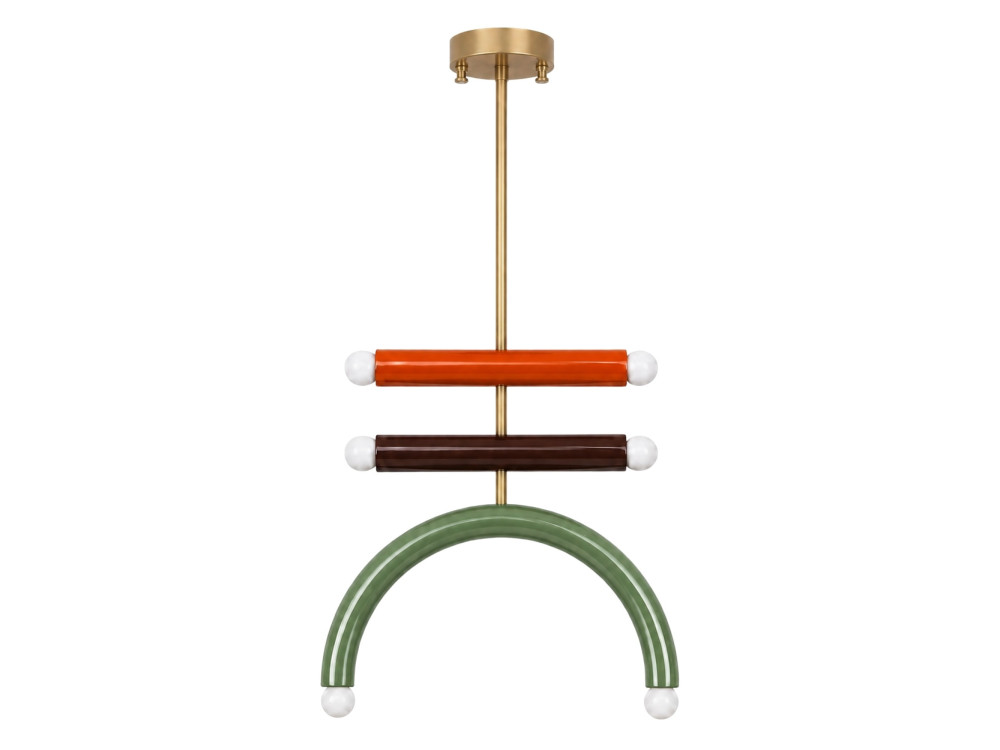 Metall-Kronleuchter „Vento“ – 50 x 10 cm – Grün