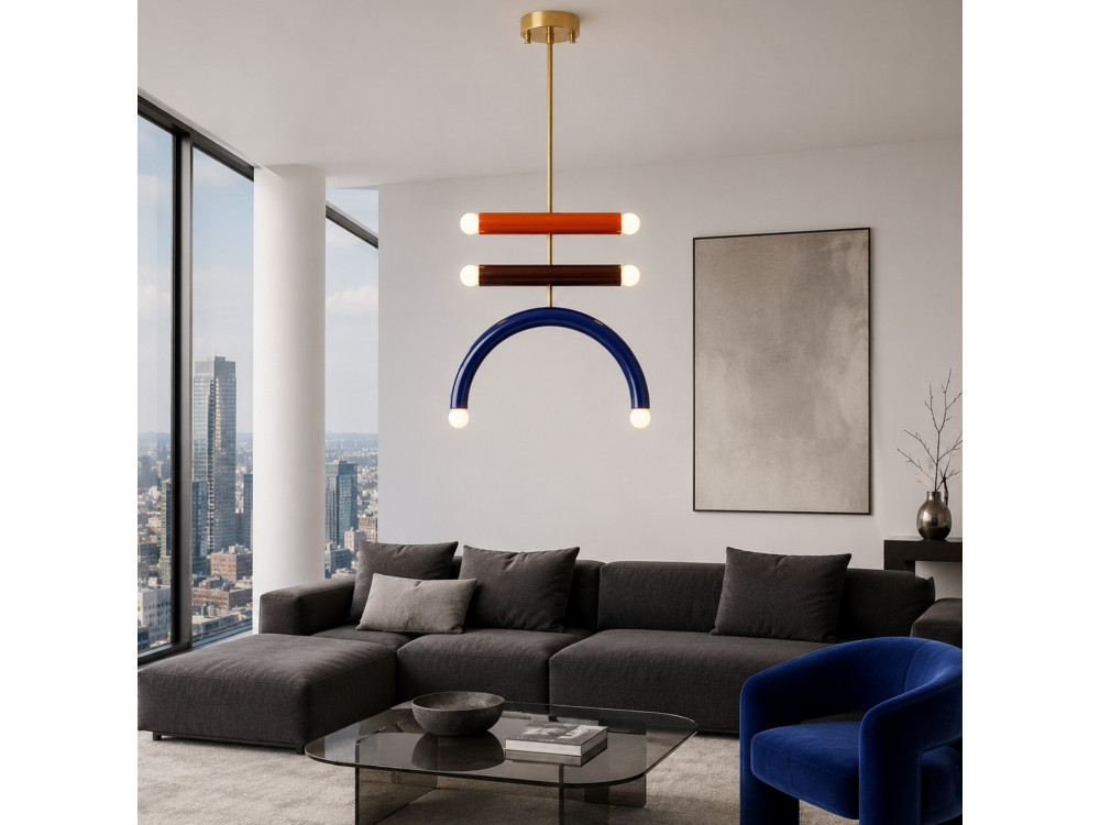 Metall-Kronleuchter „Vento“ – 50 x 10 cm – Blau