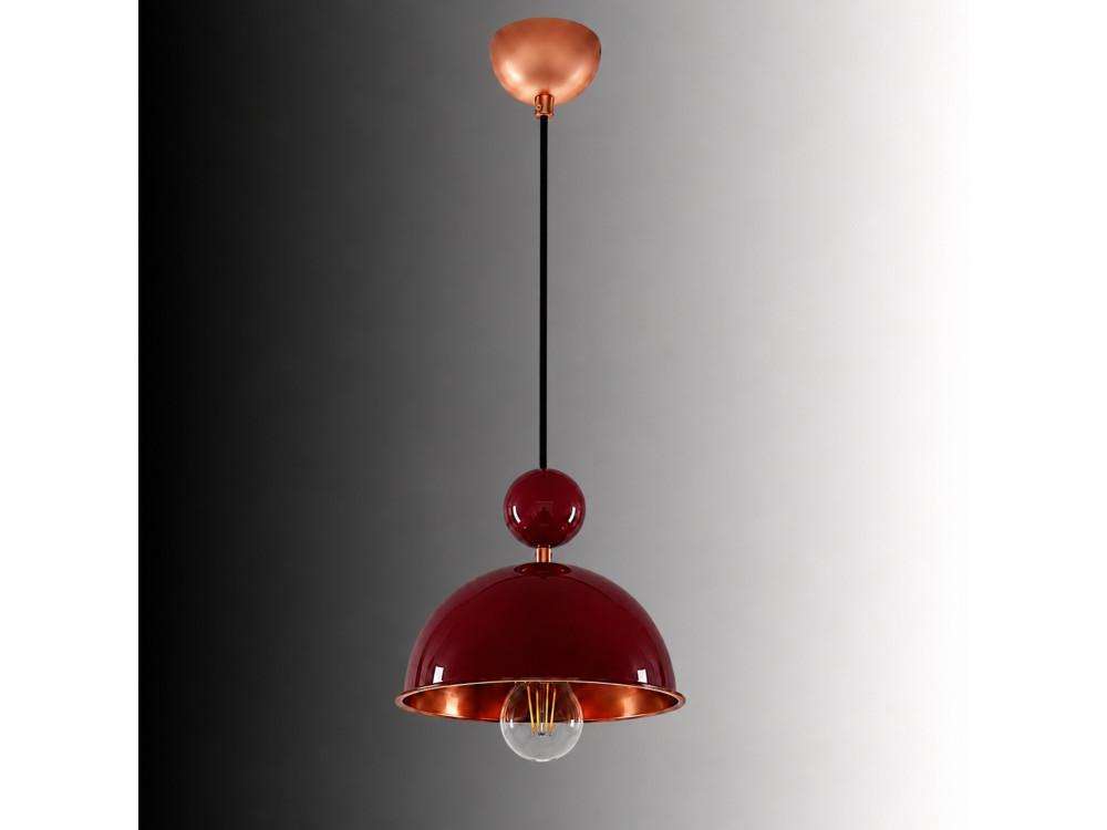 Metall-Hängeleuchte „Bubble“ – 21 x 21 cm – Bordeaux