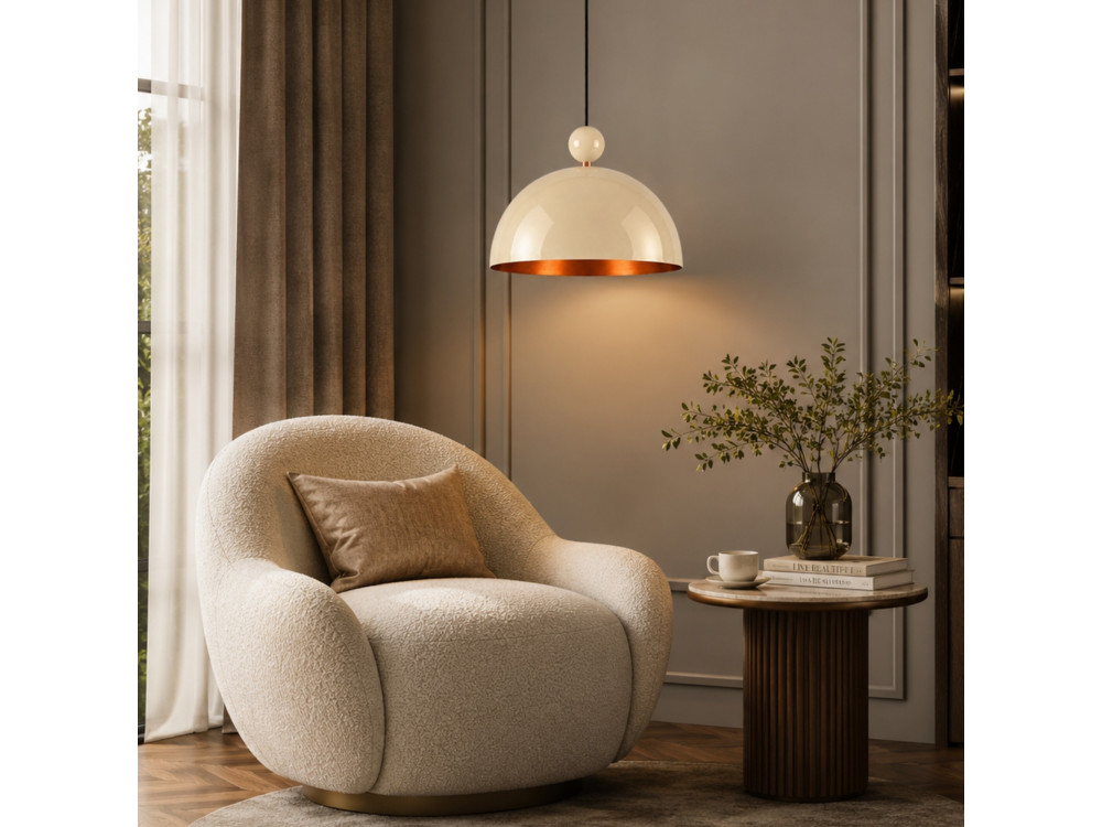 Metall-Hängeleuchte „Bubble“ – 40 x 40 cm – Beige