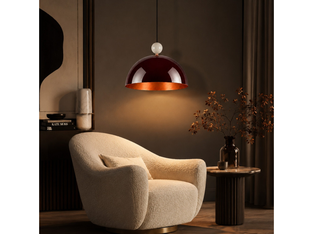 Metall-Hängeleuchte „Bubble“ – 40 x 40 cm – Bordeaux