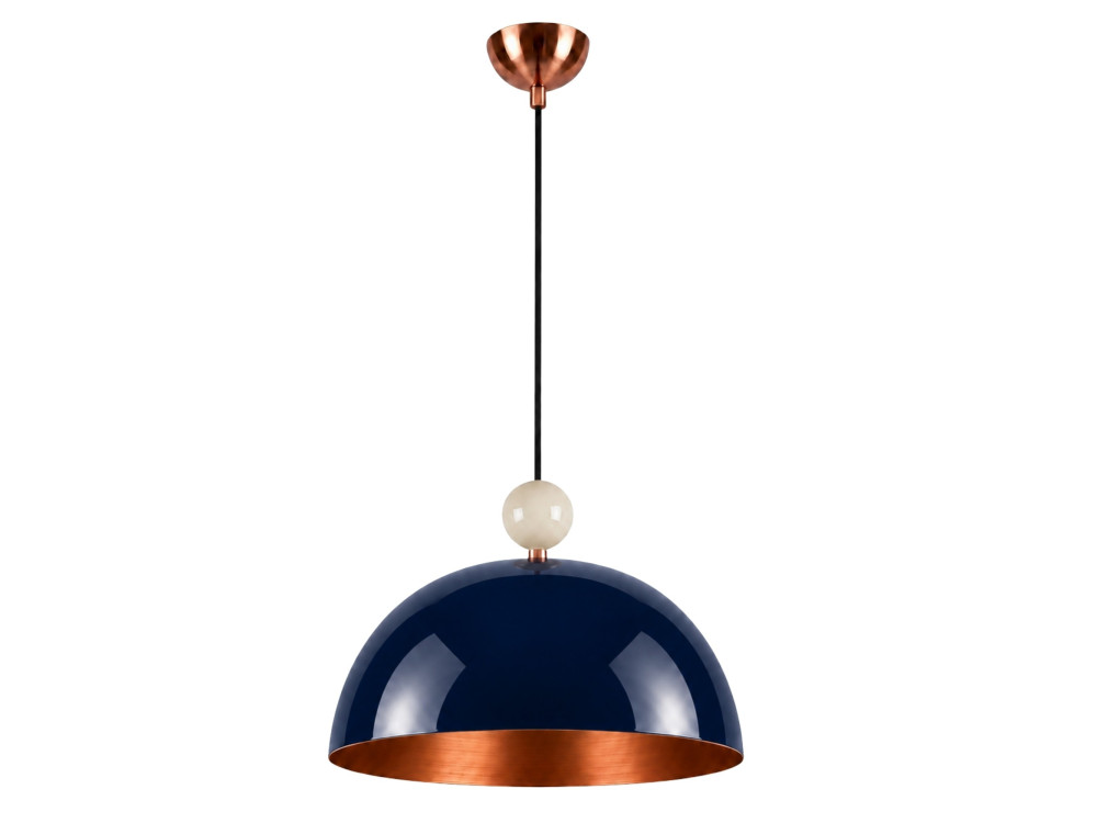 Metall-Hängeleuchte „Bubble“ – 40 x 40 cm – Marineblau
