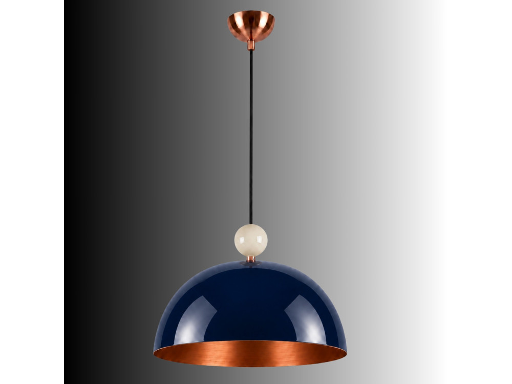 Metall-Hängeleuchte „Bubble“ – 40 x 40 cm – Marineblau