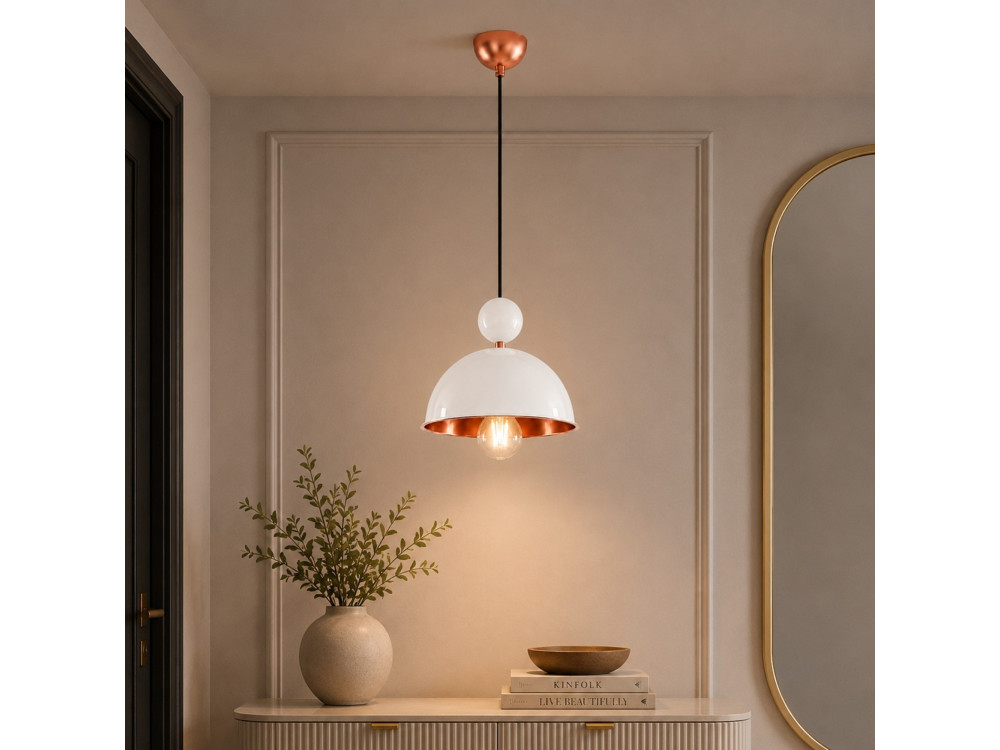 Metall-Hängeleuchte „Bubble“ – 21 x 21 cm – Beige