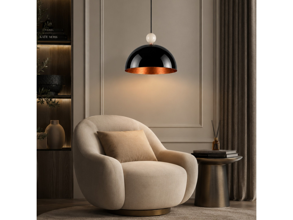 Metall-Hängeleuchte „Bubble“ – 40 x 40 cm – Schwarz