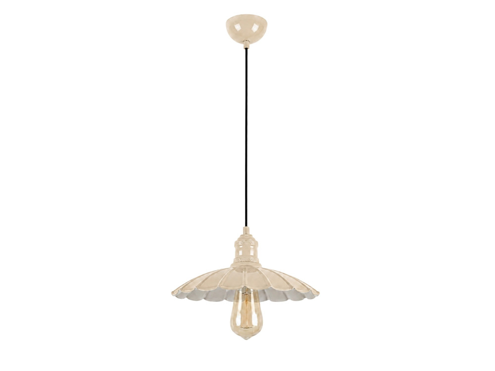 Metall-Hängeleuchte „Volan“ – 25 x 25 cm – Beige