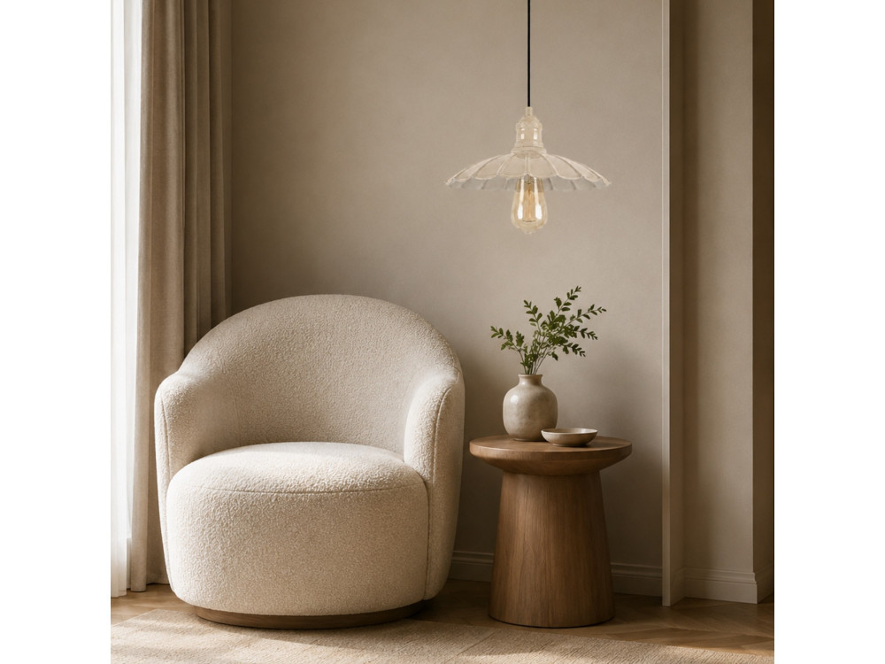 Metall-Hängeleuchte „Volan“ – 25 x 25 cm – Beige