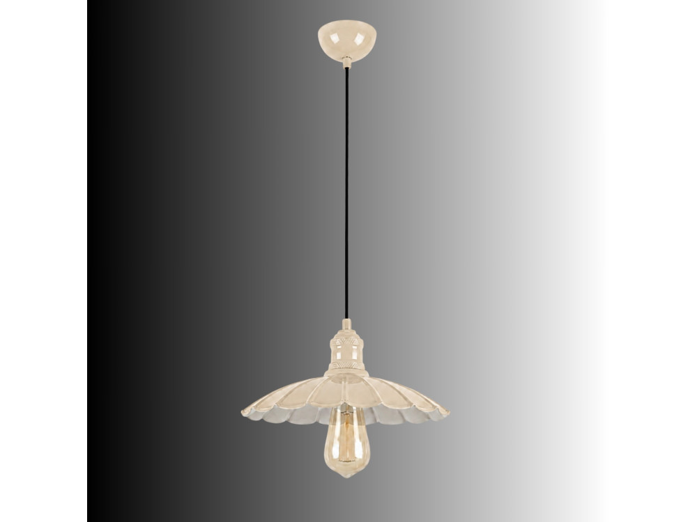 Metall-Hängeleuchte „Volan“ – 25 x 25 cm – Beige