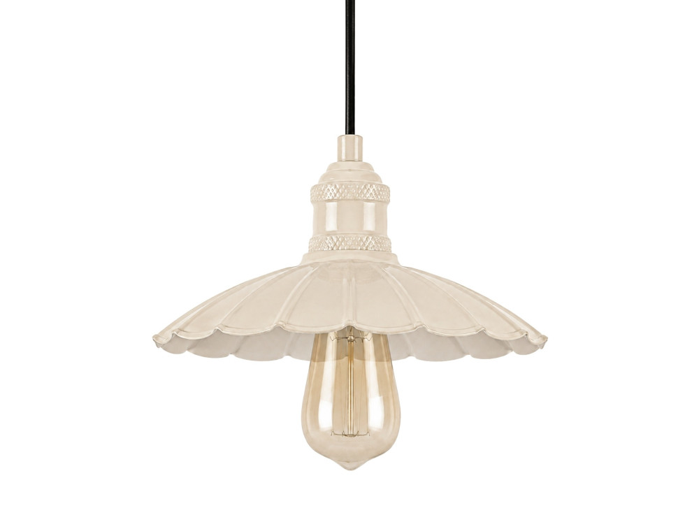 Metall-Hängeleuchte „Volan“ – 25 x 25 cm – Beige
