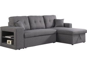 Ecksofa reversibel mit Schlaffunktion "Axel" - 3-Sitzer - Grau