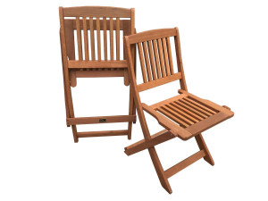 Klappbare Gartenstühle 2er-Set aus Tropenholz "Hongkong" - Maple - Hellbraun