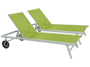 Sonneliege aus Aluminium und Textilene "Bella" - Phoenix - Grün - 2er-Set