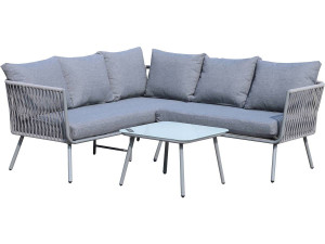 Gartenlounge aus geflochtener Kordel "Zanzibar" - Hellgrau