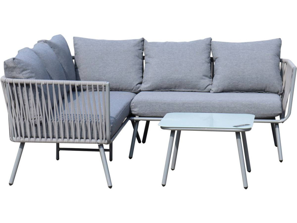 Gartenlounge aus geflochtener Kordel "Zanzibar" - Hellgrau