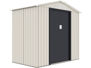 Gerätehaus aus Metall "Nebraska" - 2,71 m² - Beige/Anthrazitgrau