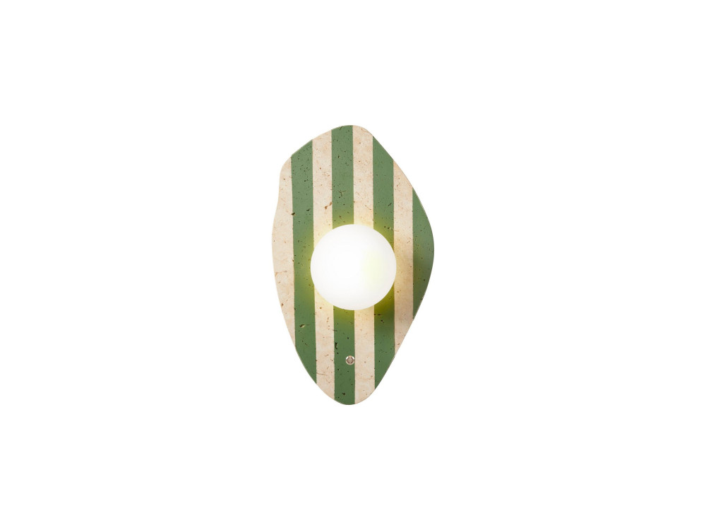 Wandleuchte aus Travertin „Espe“ – Beige / Weiß / Grün