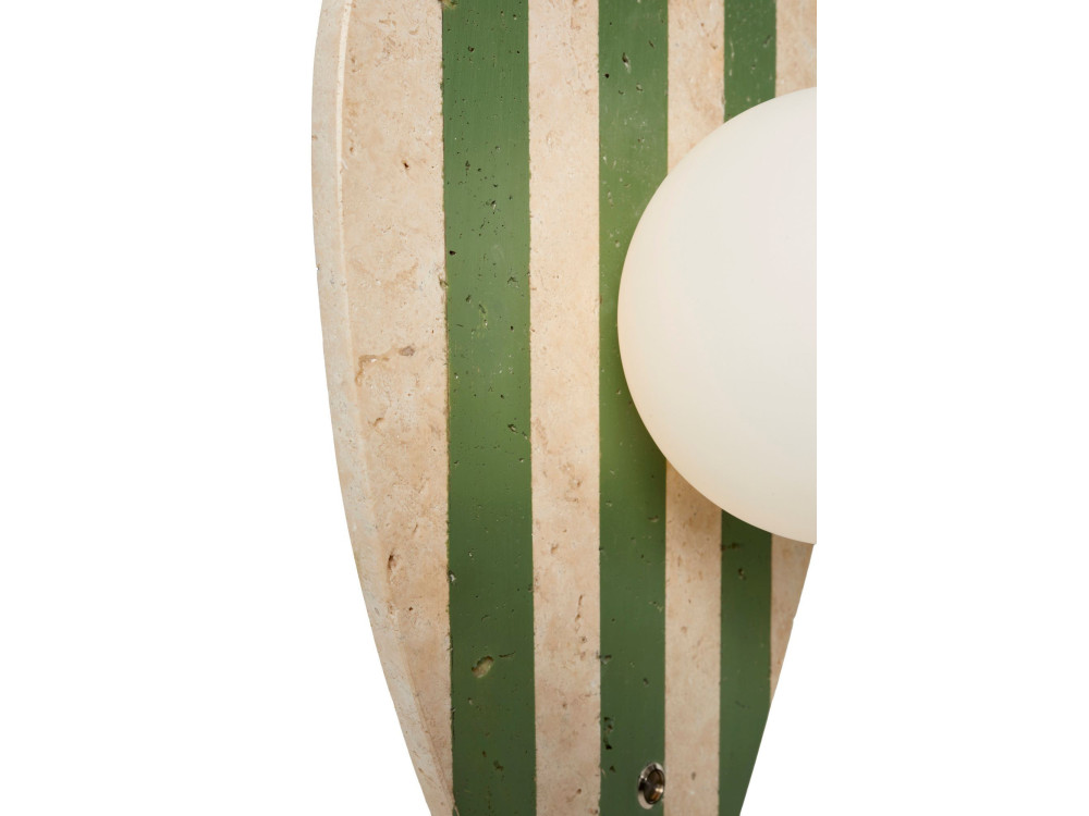 Wandleuchte aus Travertin „Espe“ – Beige / Weiß / Grün