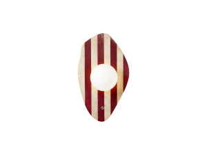 Wandleuchte aus Travertin „Push“ – Beige / Weiß / Rot