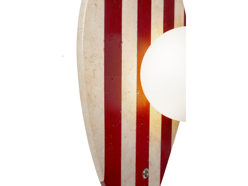 Wandleuchte aus Travertin „Push“ – Beige / Weiß / Rot