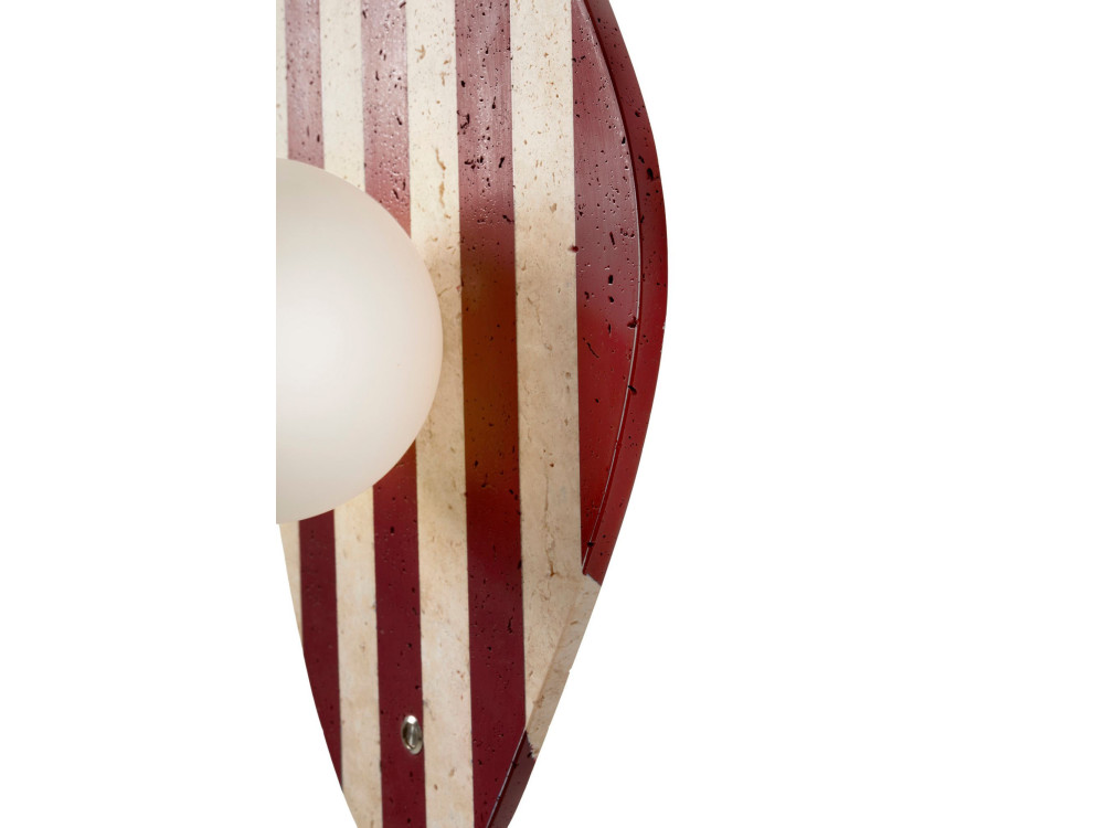 Wandleuchte aus Travertin „Push“ – Beige / Weiß / Rot
