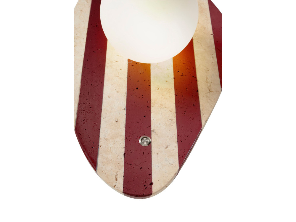 Wandleuchte aus Travertin „Push“ – Beige / Weiß / Rot