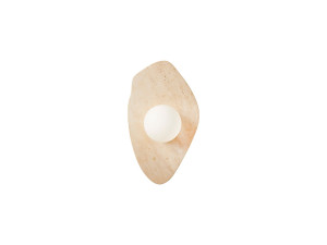 Wandleuchte aus Travertin „Busy“ – Beige / Weiß