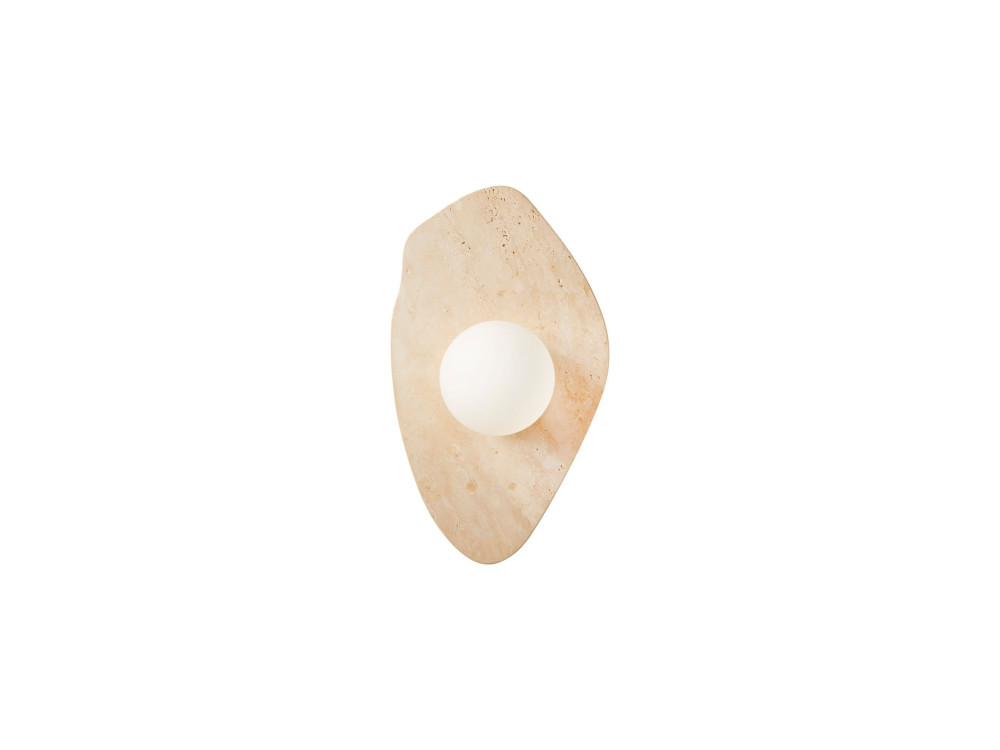 Wandleuchte aus Travertin „Busy“ – Beige / Weiß