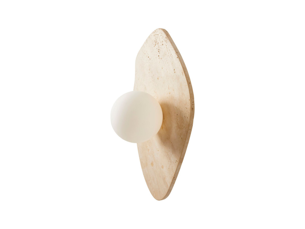 Wandleuchte aus Travertin „Busy“ – Beige / Weiß