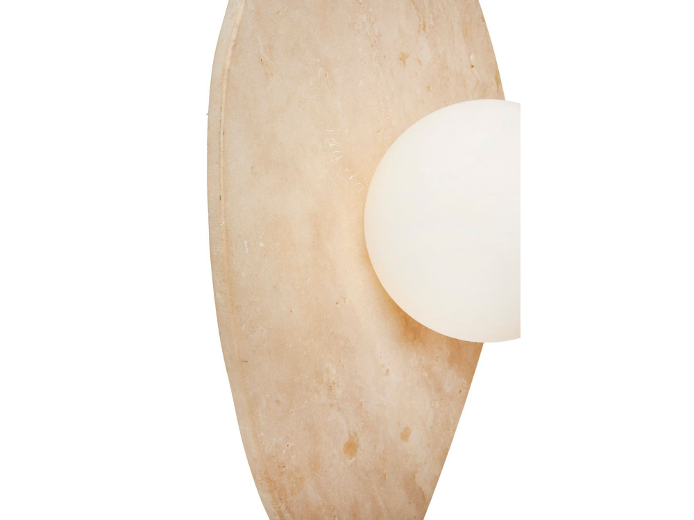 Wandleuchte aus Travertin „Busy“ – Beige / Weiß